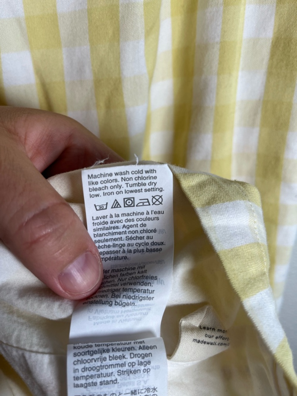 Madewell Sarong Midi Wrap Skirt Yellow & White Gingham Tie-Waist Women’s 6 - Picture 11 of 12
